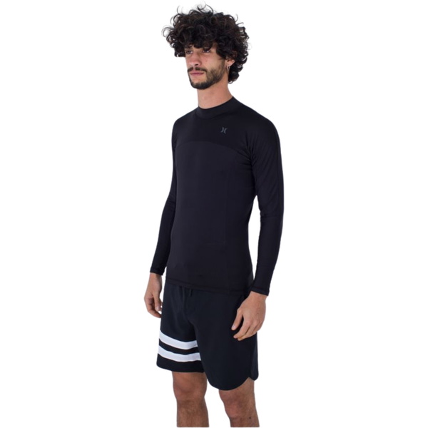 Hurley Mens Channel Crossing Paddle Series Long Sleeve Rash Vest MAT0001050 - Black